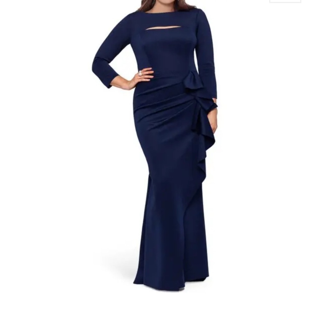 Xscape Navy Blue Formal Gown